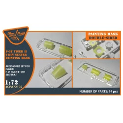 Clear Prop 72102 1/72 F 5f Tiger Ii Painting Mask On Yellow Kabuki Paper For Italeri Kits