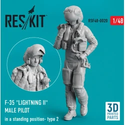 Reskit Rsf48-0020 1/48 F35 Lightning Ii Male Pilot In A Standing Position Type 2 3d Printed
