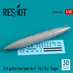 Reskit Rsu48-0308 1/48 610 Gallon Fuel Tank For F15 J Dj Eagle 3d Printing