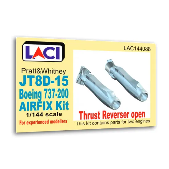 Laci 144088 1/144 Jt8d-15 Boeing 737-200 Thrust Reverser Open Engines 2pcs Airfix