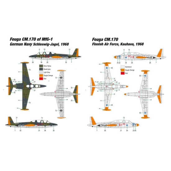 Miniwing 350 1/144 Fouga Cm.170 Magister French Jet Trainer Aircraft 2pcs