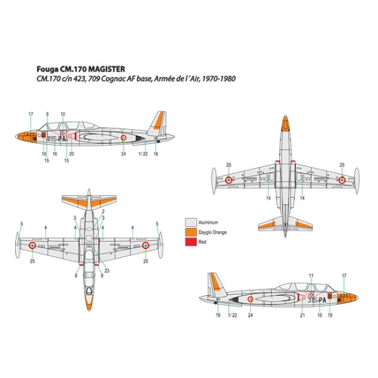 Miniwing 351 1/144 Fouga Cm.170 Magister French Jet Trainer Aircraft France