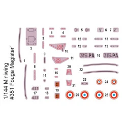 Miniwing 351 1/144 Fouga Cm.170 Magister French Jet Trainer Aircraft France
