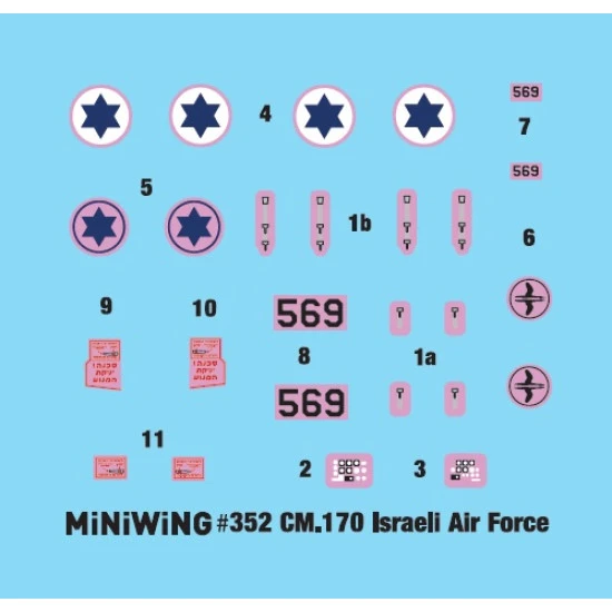 Miniwing 352 1/144 Fouga Cm.170 Magister French Jet Trainer Aircraft Israeli Af