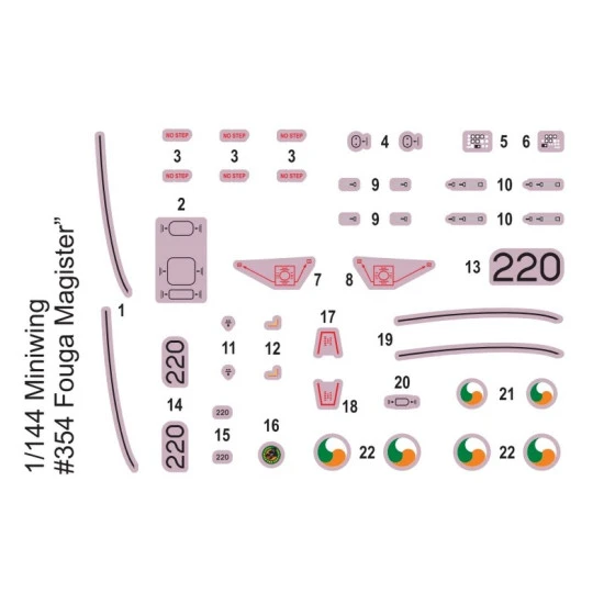 Miniwing 354 1/144 Fouga Cm.170 Magister French Jet Aircraft Irish Air Force