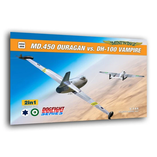 Miniwing 355 1/144 Md.450 Dassault Ouragan Vs. Dh-100 Vampire 2pcs Fighters