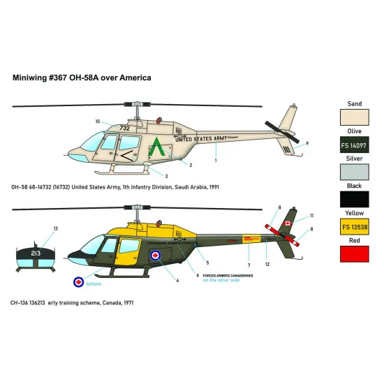 Miniwing 367 1/144 Bell Oh-58a Kiowa Over America Helicopter Miniwing 367 1/144 Bell Oh-58a Kiowa Over America Helicopter
