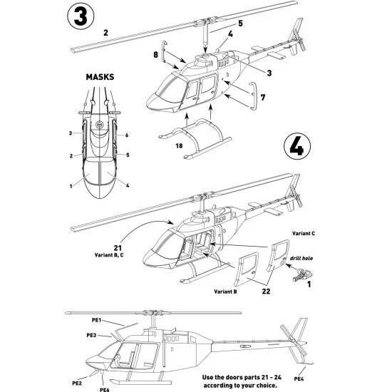 Miniwing 370 1/144 Bell Oh-58a Kiowa Middle East Helicopter