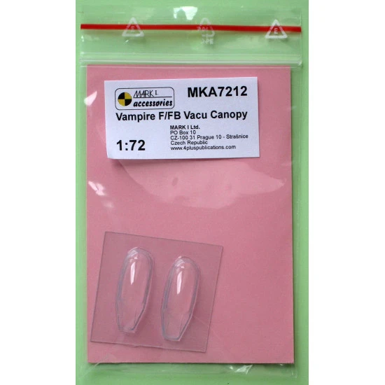 Mark I Mka7212 1/72 De Havilland Vampire F/Fb - Vacu Canopy 2 Pcs