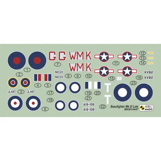 Mark I Mkm144047 1/144 Bristol Beaufighter Mk.vi Late Dihedral Tailplane Fighter