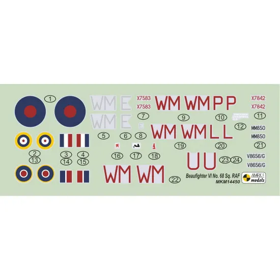 Mark I Mkm144050 1/144 Bristol Beaufighter Mk.if/Vif No.68 Sq. Raf Heavy Fighter