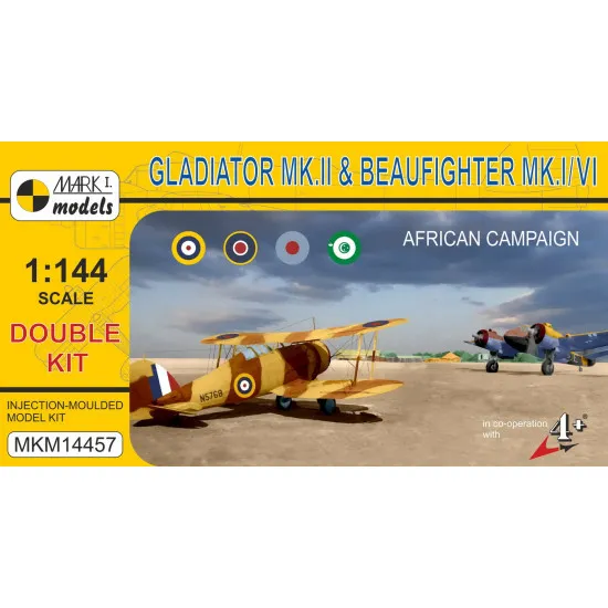 Mark I Mkm144057 1/144 Gladiator And Beaufighter African Campaign Fighters 2pcs