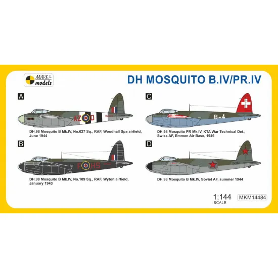 Mark I Mkm144084 1/144 De Havilland Mosquito B.iv/Pr.iv Swift Warrior Aircraft