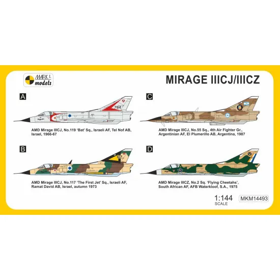 Mark I Mkm144093 1/144 Mirage Iiicj/Cz Mach 2 Warrior French Jet Fighter