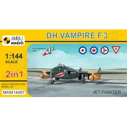Mark I Mkm144097 1/144 De Havilland Dh.100 Vampire F.3 British Jet Fighter 2in1