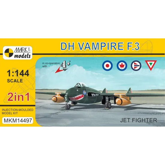 Mark I Mkm144097 1/144 De Havilland Dh.100 Vampire F.3 British Jet Fighter 2in1