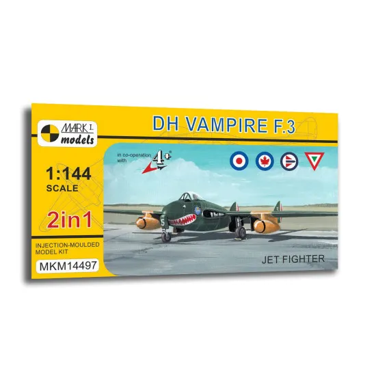 Mark I Mkm144097 1/144 De Havilland Dh.100 Vampire F.3 British Jet Fighter 2in1