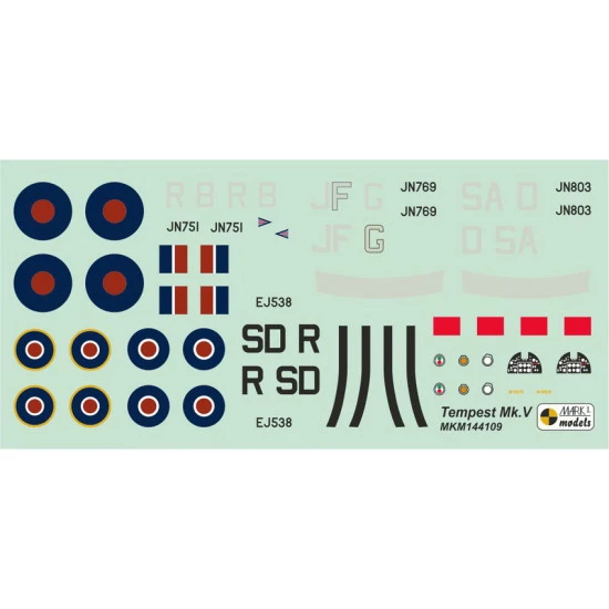 Mark I Mkm144109 1/144 Hawker Tempest Mk.v Srs.1/2 Doodlebug Chaser Raf Fighter 2pcs