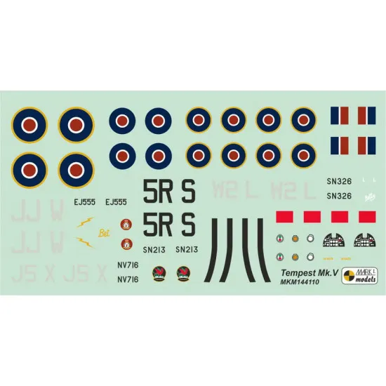 Mark I Mkm144110 1/144 Hawker Tempest Mk.v Srs.2 Fierce Raf Fighter Raf Wwii 2pc