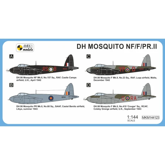 Mark I Mkm144123 1/144 De Havilland Dh Mosquito Nf/F/Pr.ii Intruder 1942-1943