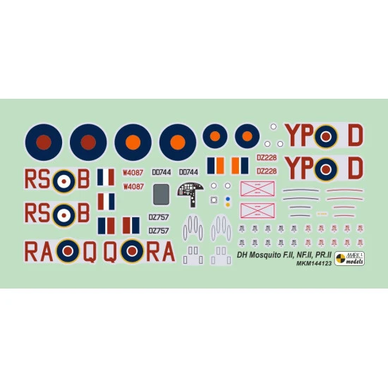 Mark I Mkm144123 1/144 De Havilland Dh Mosquito Nf/F/Pr.ii Intruder 1942-1943