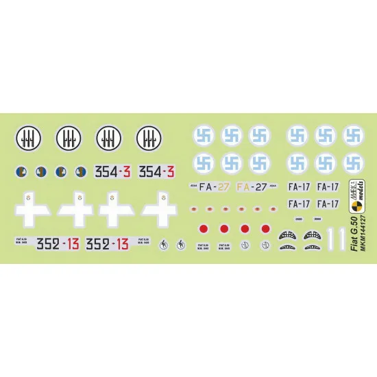Mark I Mkm144127 1/144 Fiat G.50 Initial Series Italian Fighter Aircraft Wwii