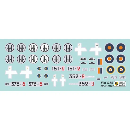 Mark I Mkm144129 1/144 Fiat G.50bis In Africa Italian Fighter Aircraft Wwii 2pcs