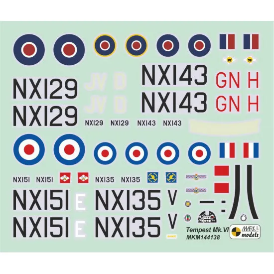 Mark I Mkm144138 1/144 Hawker Tempest Mk.vi F.6 Middle East Operations Raf