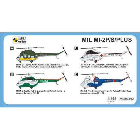 Mark I Mkm144151 1/144 Mil Mi-2 Hoplite Police And Medical Service Helicopter