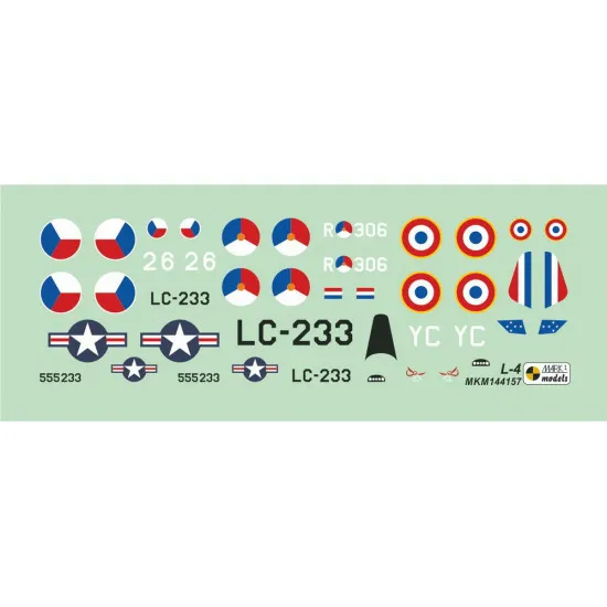 Mark I Mkm144157 1/144 Piper L-4 World Service Us Service Aircraft Postwwii 2pcs