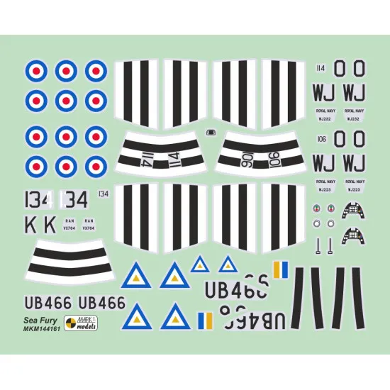 Mark I Mkm144161 1/144 Hawker Sea Fury Fb.11 Far East Korea Burma Australia 2pcs