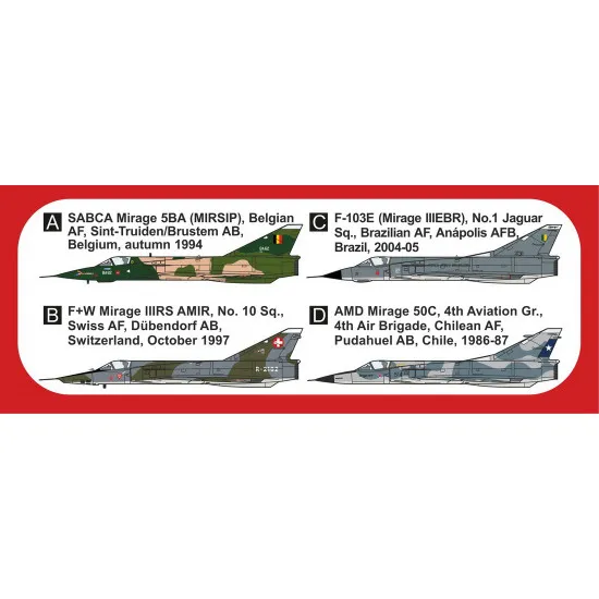 Mark I Mkm144168 1/144 Mirage Iiirs/Iiiebr/5ba/50c Canards French Jet Fighter