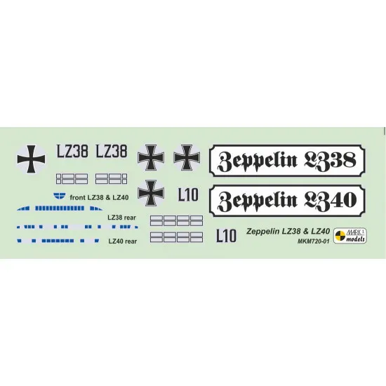 Mark I Mkm720-01 1/720 Zeppelin P-class Lz38/Lz40 First Attackers Rigid Airship