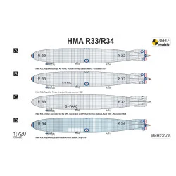 Mark I Mkm720-08 1/720 Hma R33/R34 Armstrong Whitworth R33/Beardmore R34 Transatlantic Flyer Airship