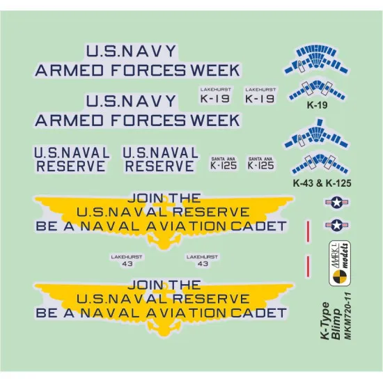 Mark I Mkm720-11 1/720 Goodyear K-type Blimp Special Markings Non-rigid Airship