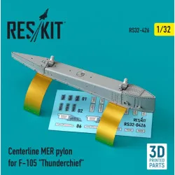 Reskit Rs32-0426 1/32 Centerline Mer Pylon For F 105 Thunderchief 3d Printing