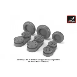 MIKOYAN MIG-21 FISHBED WHEELS W/ WEIGHTED TIRES, EARLY AR-AW32009