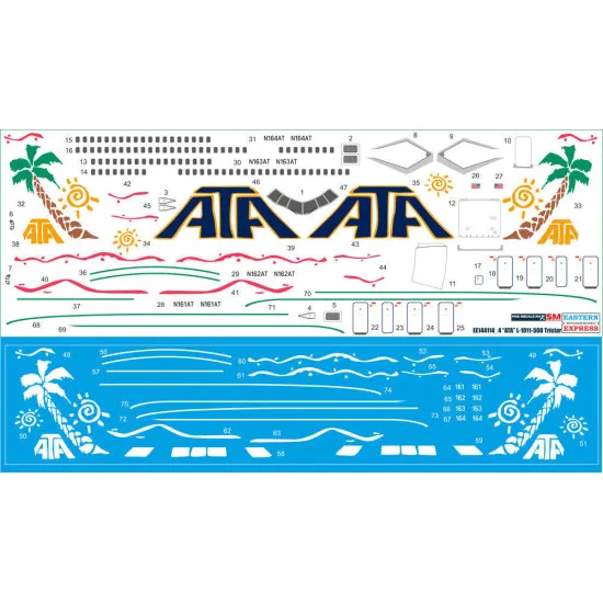1/144 Eastern Express L-1011-500 Tristar Ata Airliner Model Kit Ee144114-04