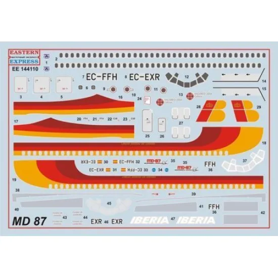 EASTERN EXPRESS 144110 CIVIL AIRLINER MD-87, IBERIA AIRLINES PLASTIC KIT 1/144 EE144110