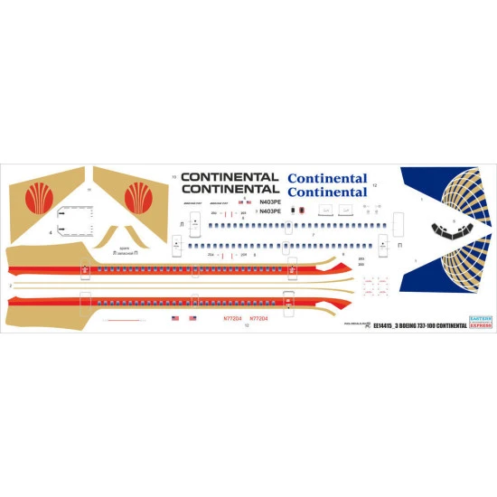 EASTERN EXPRESS 1/144 AIRLINER BOEING 737-100 CONTINENTAL EE14415-3