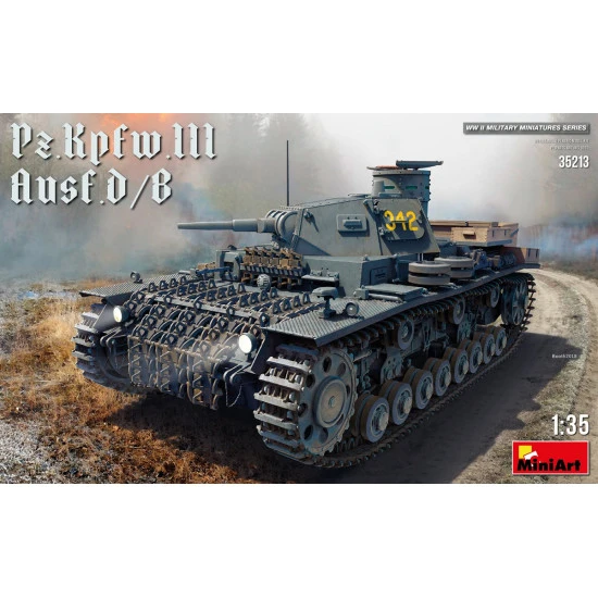 THE GERMAN TANK PZ.KPFW.III AUSF. D/B. WW II MILITARY MINIATURES MINIART 35213