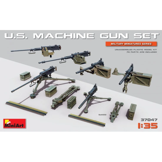 SET OF AMERICAN MACHINE GUNS 1:35 MILITARY MINIATURES MINIART 37047