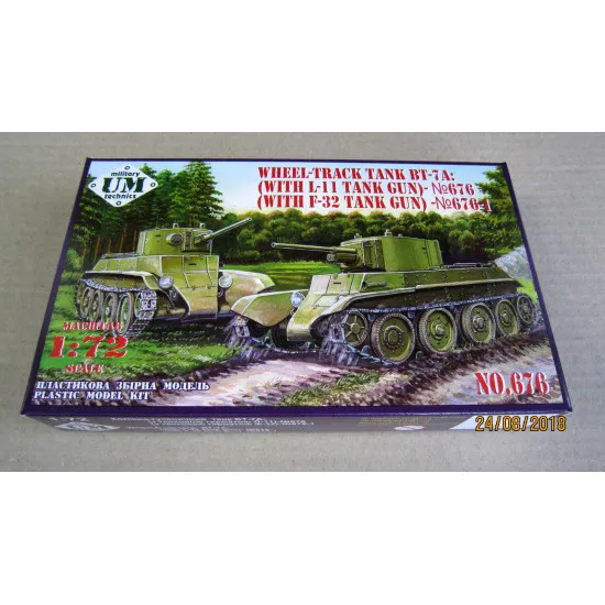 WHEEL TRACK TANK BT 7A WITH L-11 GUN (PE PARTS) 1/72 UM TECHNICS 676
