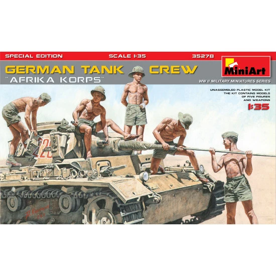 WW II Military Miniatures GERMAN TANK CREW Afrika Korps SPECIAL EDITION 1/35 MINIART 35278 WW II Military Miniatures GERMAN TANK CREW Afrika Korps SPECIAL EDITION 1/35 MINIART 35278