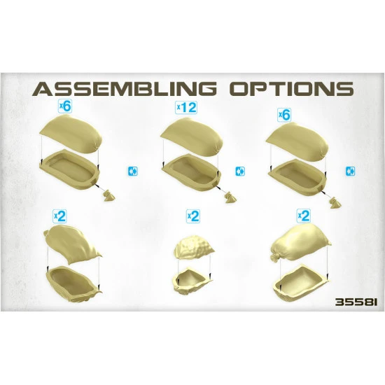 ACCESSORIES FOR BUILDINGS - PLASTIC MODEL KIT HESSIAN BAGS SCALE 1/35 MINIART 35586