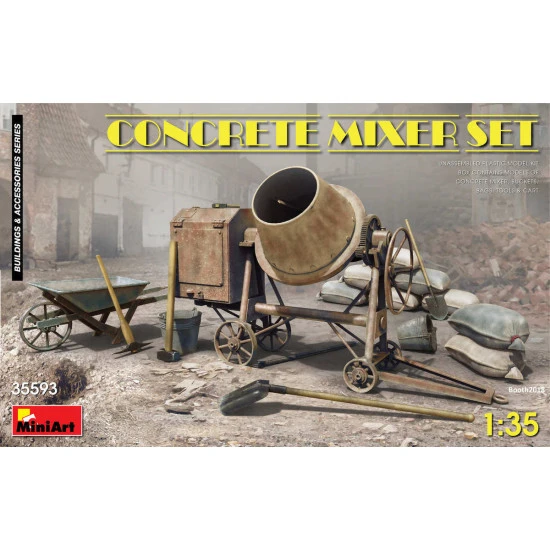 MINIART 35593 CONCRETE MIXER SET 1/35 SCALE MODEL KIT Accessories for building
