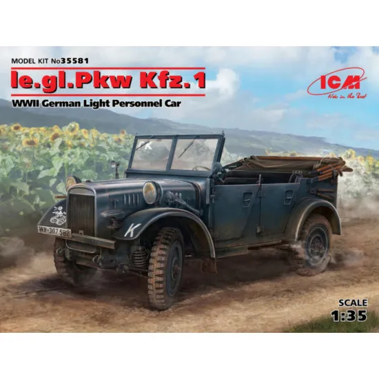 ICM 35581 le.gl.Einheits-Pkw Kfz.1, WWII German Light Personnel Car 1/35 110 mm