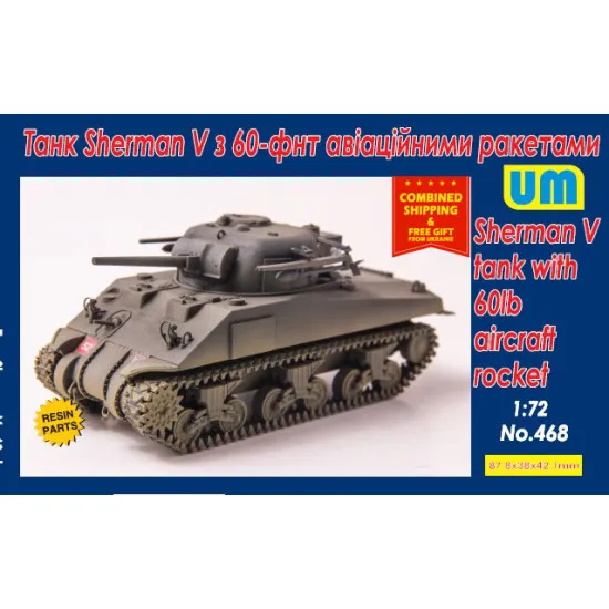 Sherman V tank with 60lb aircraft rocket 1/72 UNIMODEL UM 468