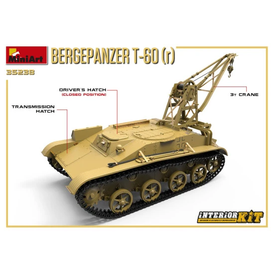 Miniart 35238 - BERGEPANZER T-60 (r) INTERIOR KIT WW II Military Miniatures 1/35 Miniart 35238 - BERGEPANZER T-60 (r) INTERIOR KIT WW II Military Miniatures 1/35
