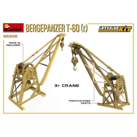 Miniart 35238 - BERGEPANZER T-60 (r) INTERIOR KIT WW II Military Miniatures 1/35 Miniart 35238 - BERGEPANZER T-60 (r) INTERIOR KIT WW II Military Miniatures 1/35